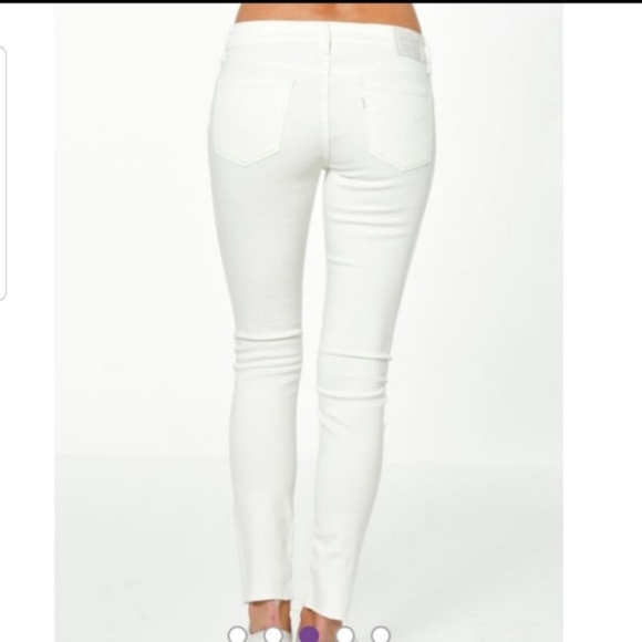 Levi’s 711 Skinny Jeans Raw Hem Distressed Knee - Picture 6 of 9